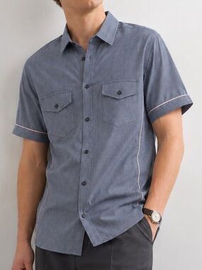 Coevals Club Shirt Medium Blue Gray NWT Pocket